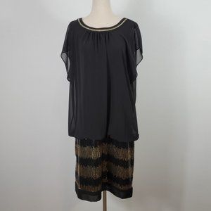 I.N. STUDIO low/drop mini dress black Sz 14
